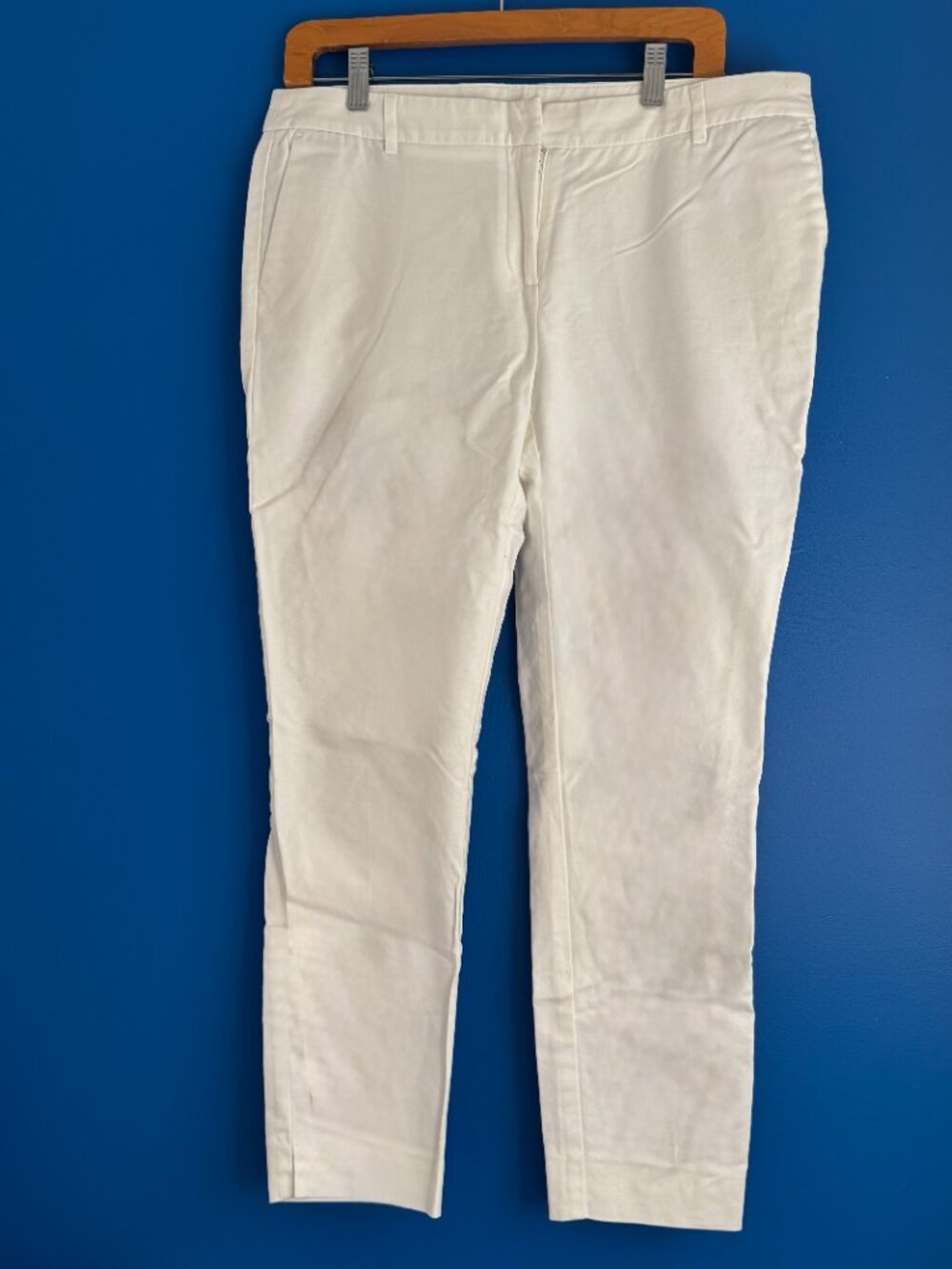Adrienne Vittadini Women's White Cotton Blend Pants Summer Beach - 10